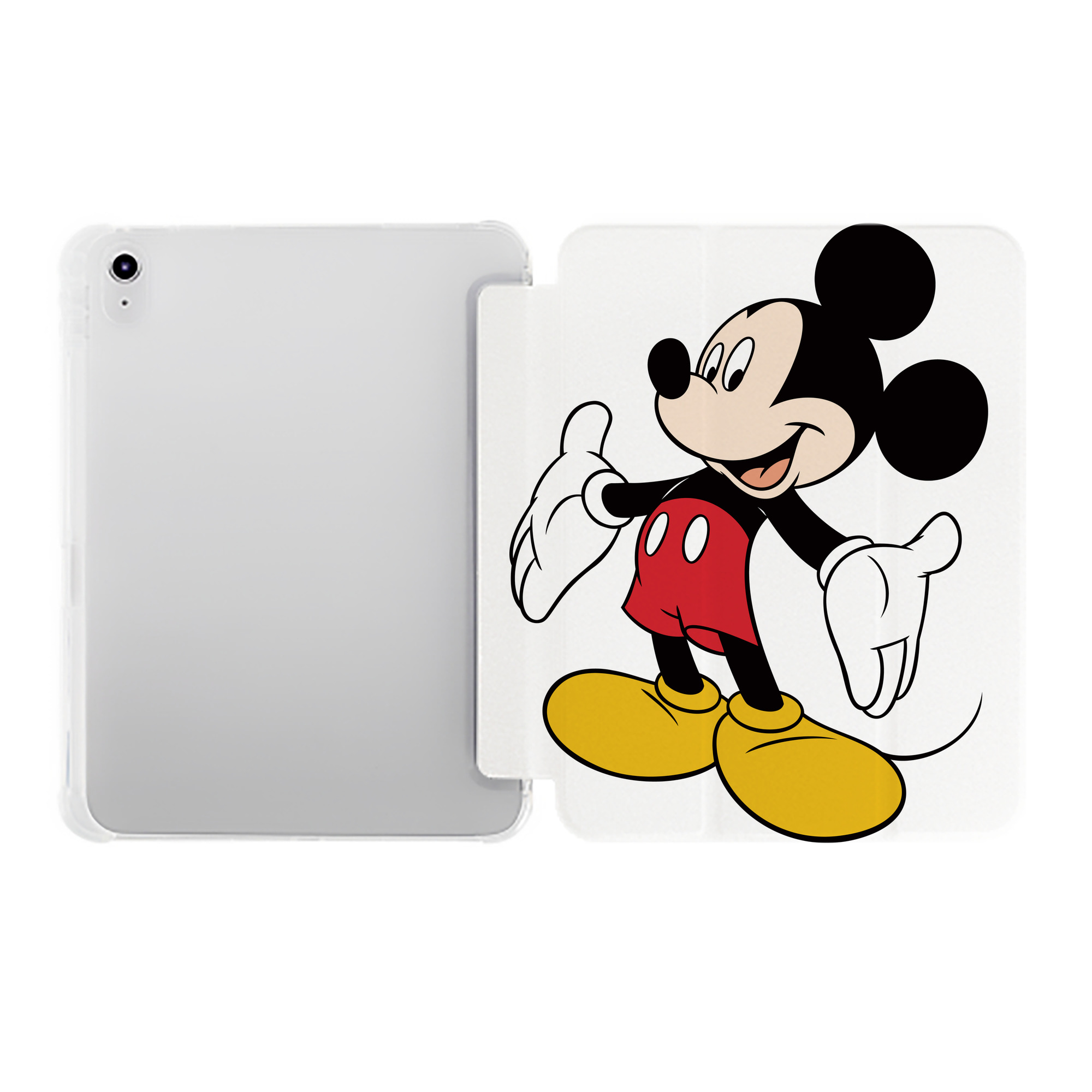 （画像用） ミッキーマウス Mickey Mouse IPad ケース ペン収納付き 三つ折りスタンド PUレザー×シリコン 対応機種9.5/10.5/10.9インチ